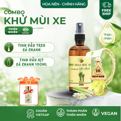 Combo khử mùi làm cho xe thơm tinh dầu - Hoa Nén - Thư giãn, giảm say xe - 100ml