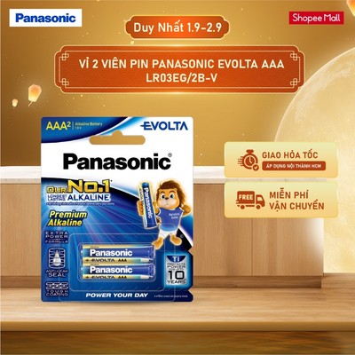Vỉ 2 viên Pin Panasonic Evolta AAA LR03EG/2B-V – Hàng Chính Hãng