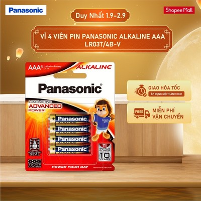 Vỉ 4 viên Pin Panasonic Alkaline AAA LR03T/4B-V – Hàng Chính Hãng