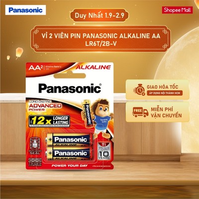 Vỉ 2 viên Pin Panasonic Alkaline AA LR6T/2B-V – Hàng Chính Hãng