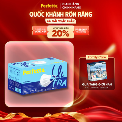 Hộp 35 Cái Khẩu Trang Y Tế Perfetta Ultra 4 Lớp Mềm Mại Giảm Bụi PM2.5