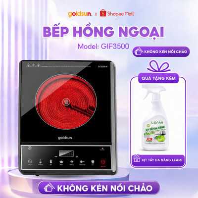 Bếp hồng ngoại cảm ứng Goldsun GIF3500 công suất 2000W không kén nồi chảo