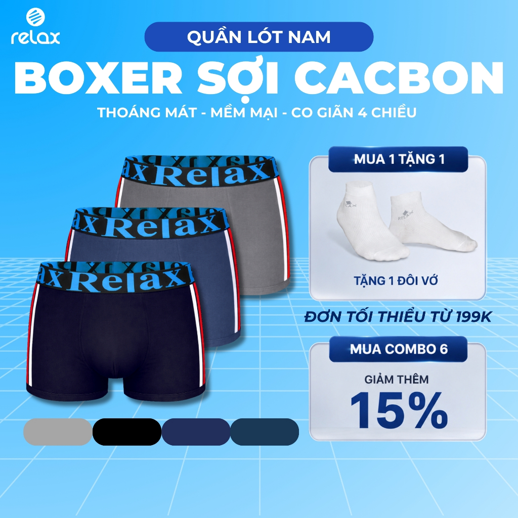 Quần Lót Boxer Nam RELAX RLTK007 Thun Lạnh Co Giãn, Thoáng Mát, Ôm Gọn