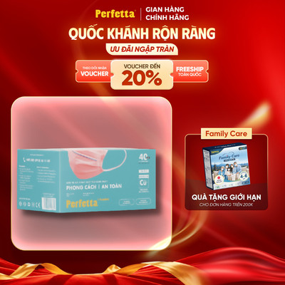 Khẩu Trang Cao Cấp Perfetta Premium CU+ Đóng Chung Một Hộp 40 Cái