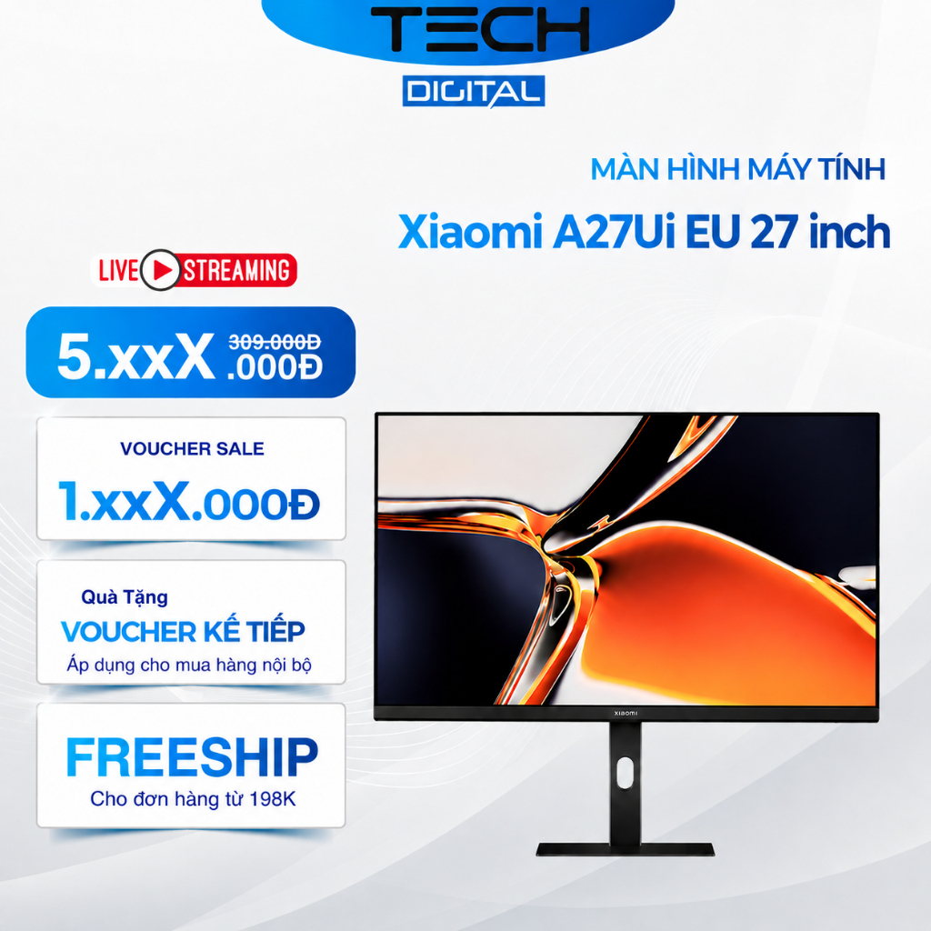 Màn Hình Vi Tính Xiaomi 4K Monitor A27Ui EU 27 Inch ELA6221EU Type USB-C 90W - Chính Hãng