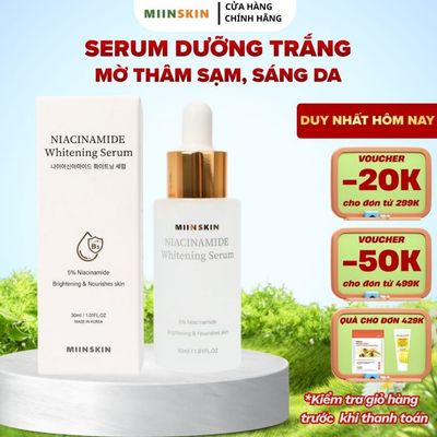 Tinh chất serum dưỡng trắng mờ thâm đều màu da MIINSKIN Niacinamide Whitening Serum 30ml