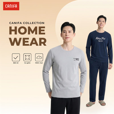 Bộ quần áo nam CANIFA mặc nhà dài tay quần dài 8LS26W003