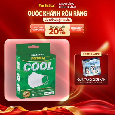 Hộp Khẩu Trang 5D Perfetta Cool Mask, Hạ Nhiệt, Mát Lạnh (20 Cái/Hộp)