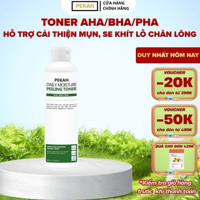 Nước hoa hồng PEKAH cải thiện da mụn thu nhỏ lỗ chân lông PEKAH Daily Moisture Peeling Toner 250ml