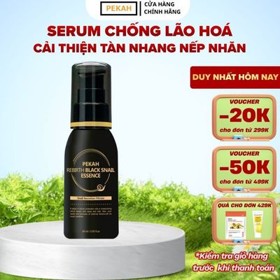 Tinh Chất Serum Ốc Sên Dưỡng Ẩm Chống Lão Hóa Giảm Nếp Nhăn PEKAH Rebirth Black Snail Essence 60ml