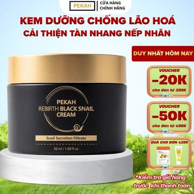 Kem Dưỡng Ốc Sên Chống Lão Hóa Giúp Mờ Thâm Giảm Tàn Nhang PEKAH Rebirth Black Snail Cream 50ml