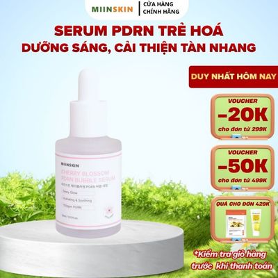 Serum PDRN Hoa Anh Đào Chống Lão Hóa Giúp Mờ Thâm Giảm Tàn Nhang Miinskin Cherry Blossom PDRN Bubble Serum 50ml