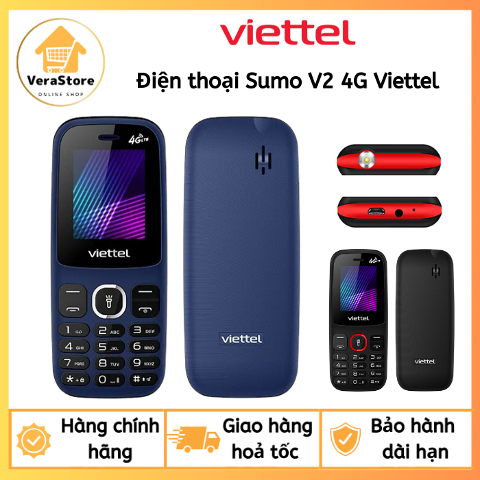 Điện Thoại Viettel Sumo V2 4G Pin Khỏe, 2 Sim 2 Sóng -Điện Thoại Viettel 4G Chính Hãng Bảo Hành 1Năm