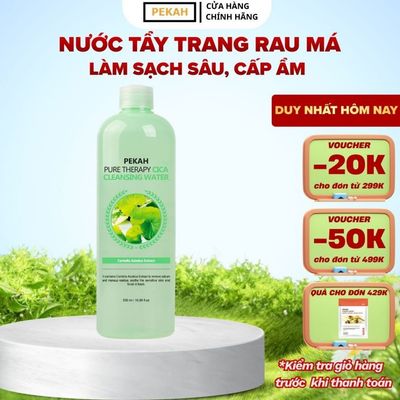 Nước tẩy trang rau má PEKAH ngăn ngừa cải thiện da mụn Pure Therapy Cica Cleansing Water 500ml