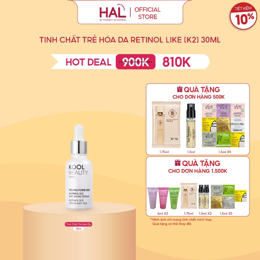 Tinh Chất Trẻ Hóa Da Retinol Like [K2] Kool Beauty Retinol Like [K2] Anti-Aging Serum 30ml | HAL de 
