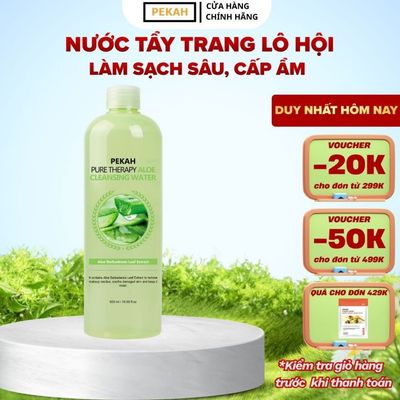 Nước Tẩy Trang Dưỡng Ẩm Da Khô PEKAH Pure Therapy Aloe Cleansing Water 500ml