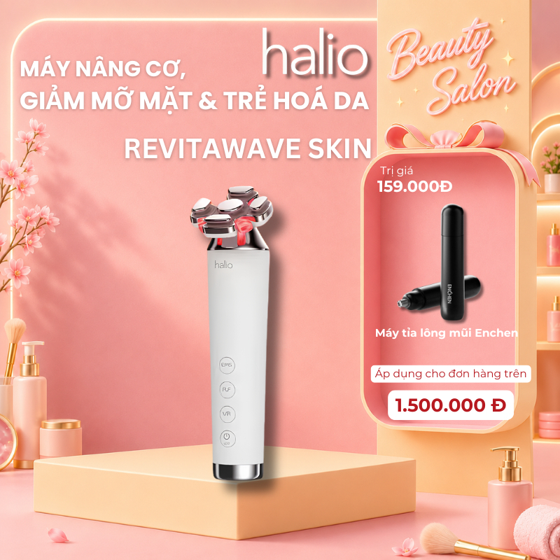 Máy Nâng Cơ, Giảm Mỡ Mặt & Trẻ Hoá Da Ánh Sáng Sinh Học Halio RevitaWave Skin Rejuvenator