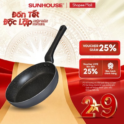Chảo chống dính KHÔNG TỪ Sunhouse CT Plus - Đường kính: 18-20-22-24-26-28-30cm - KHÔNG DÙNG ĐƯỢC TRÊN BẾP TỪ