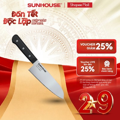 Dao làm bếp đa năng Sunhouse KS-KN165KS - Chất liệu thép SUS420J2 không gỉ - Công nghệ mài đơn - Hàng chính hãng