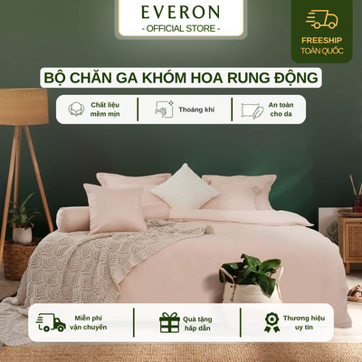 Bộ chăn ga gối Khóm Hoa Rung Động - EST25022 Everon ( chất liệu Tencel, Họa tiết thêu) BST2025
