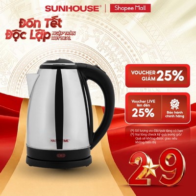 Ấm siêu tốc Inox 1.8L SUNHOUSE Happy Time HTD1081