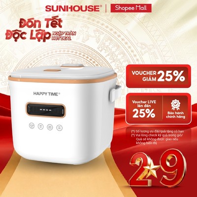 Nồi cơm điện tử 1.2L Happytime HTD8810 - Công nghệ gia nhiệt chuẩn - Chống dính Ceramic  - 6 chức năng nấu