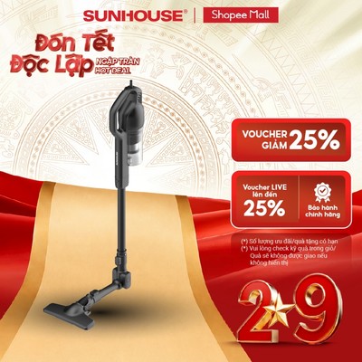 Máy hút bụi cầm tay Sunhouse SHD3311 - Lực hút 15.500Pa - Bộ lọc kép Inox & HEPA