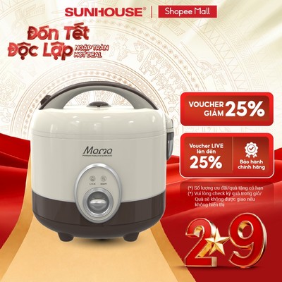 Nồi cơm điện 1.5L Sunhouse Mama SHD8277 - Dung tích 1.5L phù hợp 4-6 người - Chống dính Ceramic - Đa chức năng