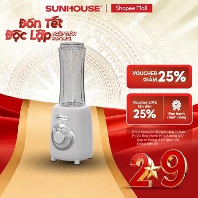 Máy xay sinh tố đa năng Sunhouse SHD5320 - Kết hợp bình uống - Lưỡi dao 4 cánh - An toàn khi xay đồ nóng