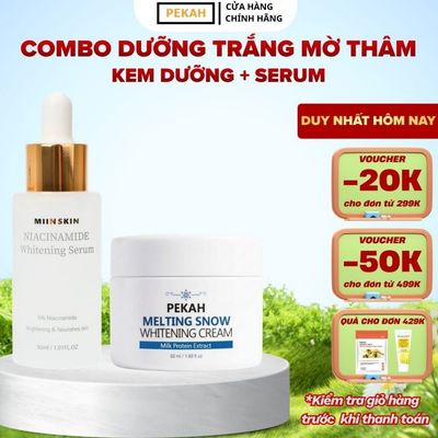 COMBO Kem Dưỡng Trắng PEKAH Melting Snow Whitening Cream 50ml & Serum Dưỡng Trắng Miinskin Whitening Serum 70ml