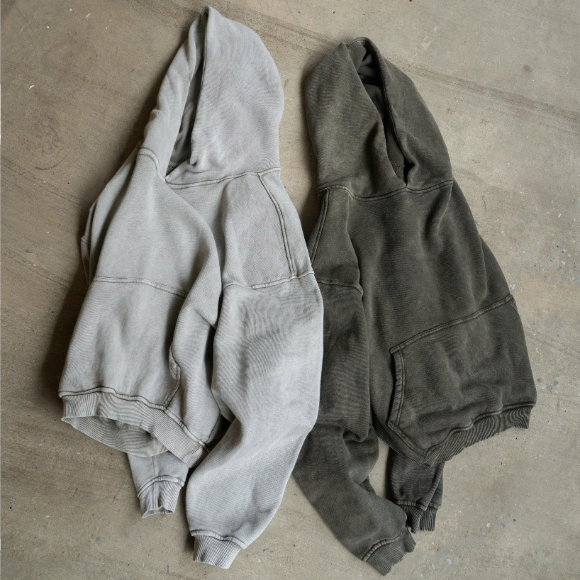 Hoodie Washed Boxy Crop Nỉ Chân Cua 365GSM – Áo Hoodie Boxy Theta Gallery