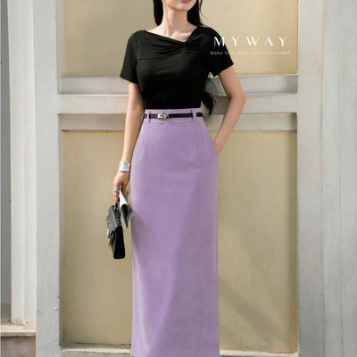Chân Váy Maxi Công Sở Nữ MY WAY Dáng Chữ A Cạp Cao Thanh Lịch 2MCA228