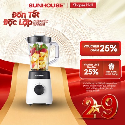 Máy xay sinh tố đa năng Sunhouse SHD5114 - Công suất 450W - Lưỡi dao Inox sắc bén - 3 chức năng - Hàng chính hãng