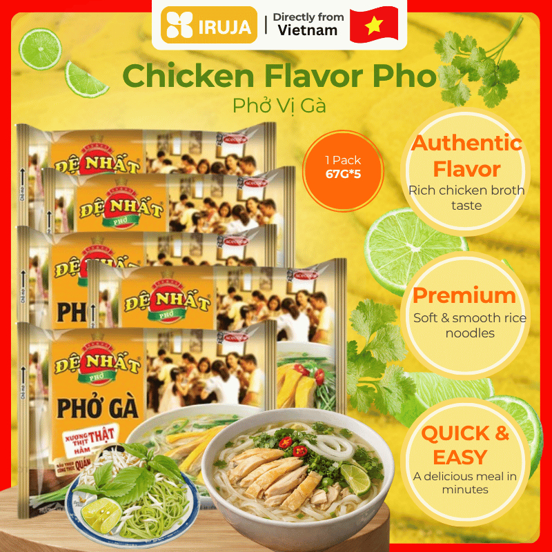 [IRUJA VIETNAM] PHỞ GÀ ĐẸ NHẤT 67G (COMBO X5)
