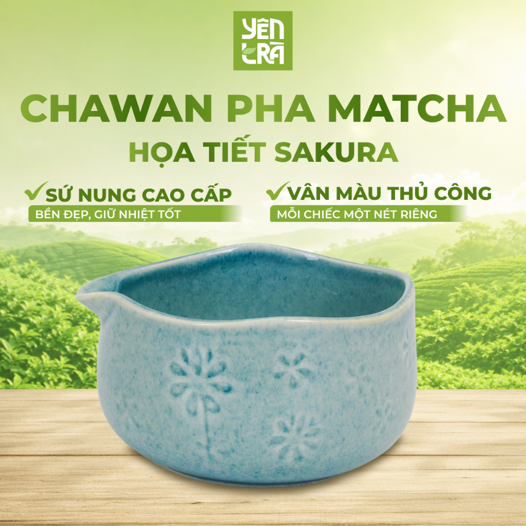 Chawan Đánh Matcha, Tô Đánh Matcha sứ cao cấp - Yên Trà