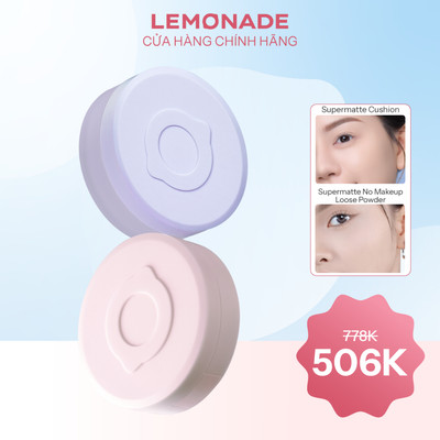 Combo Lemonade Phấn nước Supermatte Cushion 15g và Phấn Phủ Supermatte No Makeup Loose Powder 9g