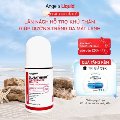 Lăn Nách Khử Thâm, Dưỡng Trắng Mát Lạnh Angel's Liquid Glutathione+Niacinamide Arbutin Cooling Fresh Deodorant 60ml