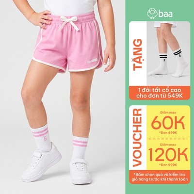 Quần shorts thể thao bé gái chạy bộ siêu nhẹ thoáng khí thấm hút co giãn tốt 18 - 52kg Baababy QU47N