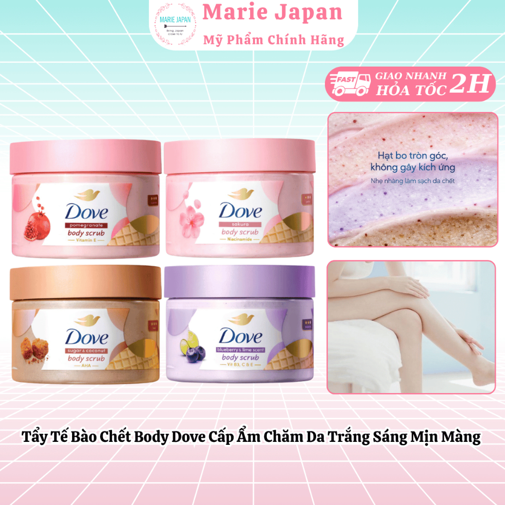 Tẩy Tế Bào Chết Body Dove Cấp Ẩm Chăm Da Trắng Sáng Mịn Màng Exfoliating Body Polish
