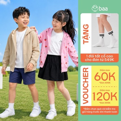 Áo khoác chống nắng cho bé trai, bé gái vải da cá mềm mát, thoáng khí 1-10 tuổi Baa Baby AK04D