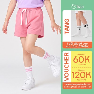 Quần short bé gái da cá mùa hè mát mẻ, thoáng mát 1- 10 tuổi Baababy QU27N
