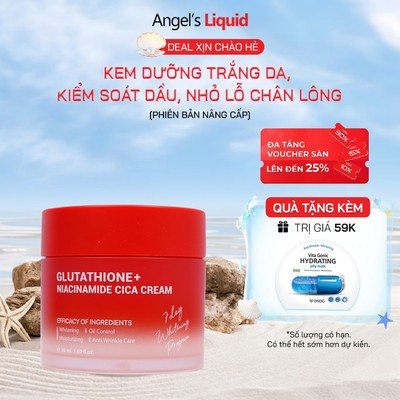 [PREMIUM] Kem Làm Trắng, Kiểm Soát Dầu, Nhỏ Lỗ Chân Lông Angel's Liquid Glutathione Plus Niacinamide Cica Cream 50ml