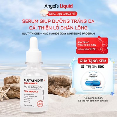 Serum Dưỡng Trắng Se Khít Lỗ Chân Lông Angel's Liquid Glutathione + Niacinamide Ampoule 30ml