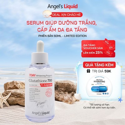 [PHIÊN BẢN 60ML] Serum Làm Trắng, Dưỡng Ẩm Và Làm Chậm Lão Hoá Da Glutathione 700mg + HA Angel's Liquid 7Day 60ml