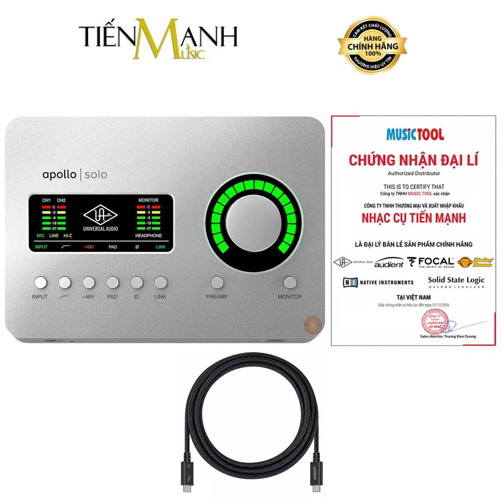 [Chính Hãng] Soundcard Universal Audio UA Apollo Solo HE TB3 - Thunderbolt 3 Sound Card Âm Thanh  Au
