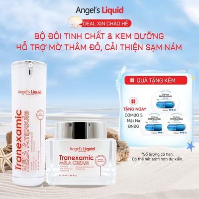 Bộ Đôi Tinh Chất & Kem Dưỡng Hỗ Trợ Mờ Sạm Nám Cho Da Nhạy Cảm Angel's Liquid Tranexamic Mela Ampoule & Cream (TRẮNG)