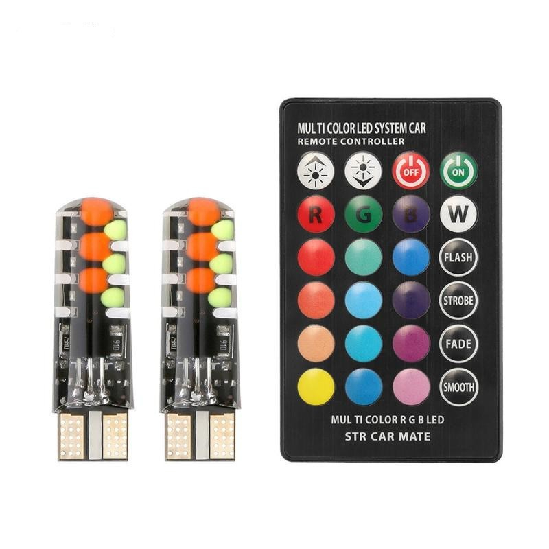 Bộ 2 led T10 RGB chuyển màu silicon chống nước