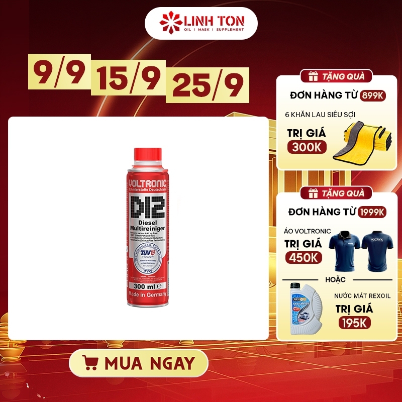 Phụ gia vệ sinh hệ thống dầu và kim phun dành động cơ Diesel VOLTRONIC D12 DIESEL MULTIREINIGER