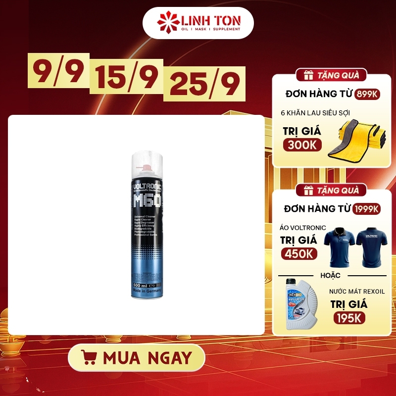 Dung dịch tẩy rửa đa năng (Xên, sích, ốc nhớt, lốc máy): Voltronic m60 Universal Cleaner 600ml