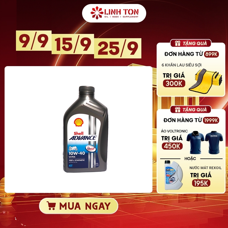 (Có Seal Bạc) Nhớt nhập khẩu Shell Advance 4T Ultra 10W40 (tem 2 lớp)